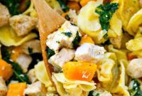 Cozy Chicken Tortellini Skillet with Butternut Squash and Kale