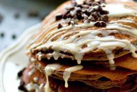 Lighter Double Chocolate Pancakes Espresso Glazed