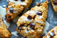 Glazed Chocolate Chip Oatmeal Scones