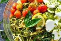 Charred Tomato and Mozzarella Spaghetti with Bright Lemon Basil Dressing