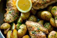 Lemon Herb Skillet Chicken with Crispy Roasted Potatoes