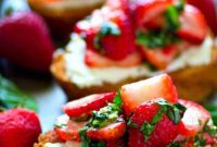 Creamy Strawberry Basil Crostini