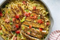 Golden Crispy Cajun Chicken Alfredo