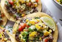 Summer Black Bean Tostadas with Smoky Corn Salsa