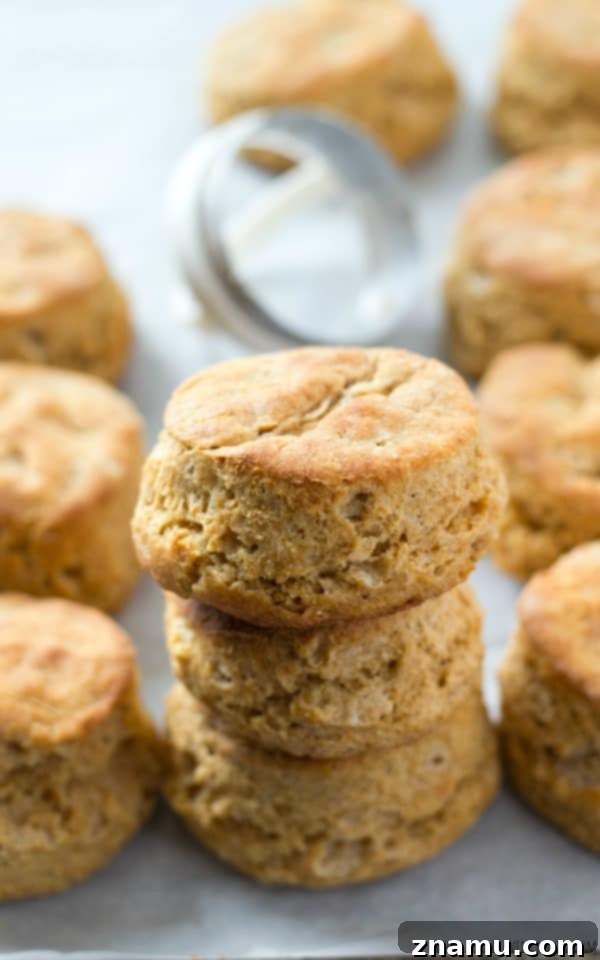 Close-up of fluffy buttermilk biscuits cooling on a rack, showcasing their incredible height and golden-brown tops.