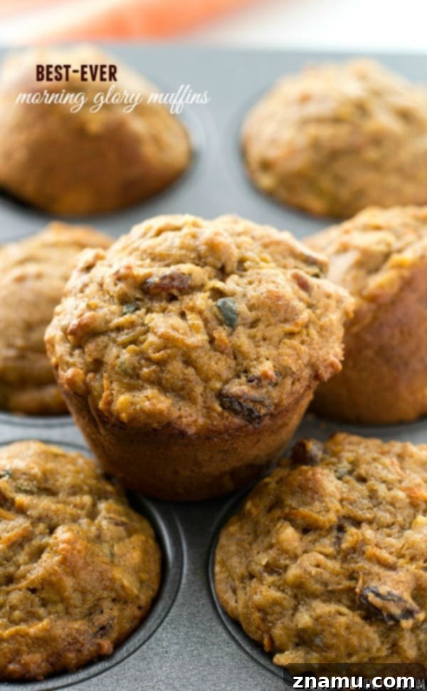Morning Glory Muffin Perfection 2 Super-soft inside and loaded with all kinds of healthy goodness, these classic morning glory muffins are the best way to wake up! @WholeHeavenly