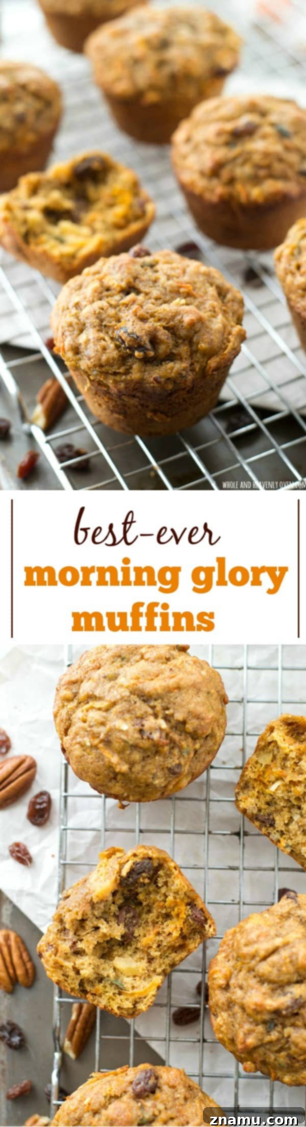 Morning Glory Muffin Perfection 9 Super-soft inside and loaded with all kinds of healthy goodness, these classic morning glory muffins are the best way to wake up! @WholeHeavenly