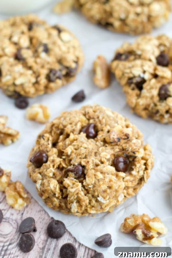 Banana Nut Chocolate Oat Medley 4 Chunky Monkey Oatmeal Cookies cooling on a wire rack, ready to be enjoyed