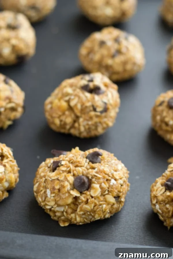 Banana Nut Chocolate Oat Medley 7 A stack of Chunky Monkey Oatmeal Cookies on a rustic wooden surface