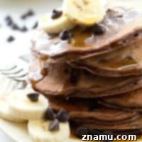 Decadent Double Chocolate Banana Pancakes 9 Double Chocolate Banana Pancakes