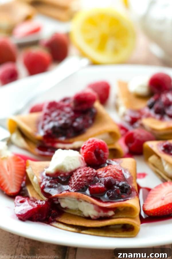 White Chocolate Strawberry Cream Scones 10 Elegant Mixed Berry Cream Cheese Crepes, a perfect light and fruity dish for spring brunch