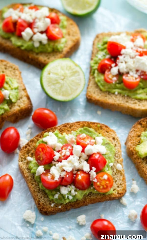 Aegean Avocado Toast with Tomato Pearls 4 This greek-style avocado toast is quick and healthy enough for a filling weekday breakfast, but also fancy enough for any weekend brunch.---You'll never go back to regular old toast again!