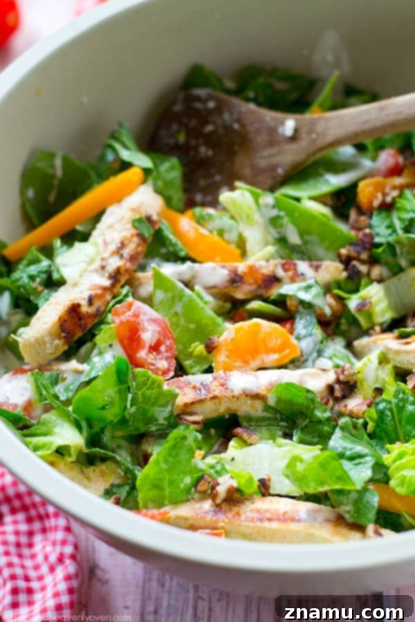 Smoky Ranch Chicken Chop 3 Grilled ranch-marinated chicken, a rainbow of fresh veggies and lots of ranch dressing collide in this simple, flavor-loaded chopped salad. ---soon to be your new favorite summer salad! @WholeHeavenly
