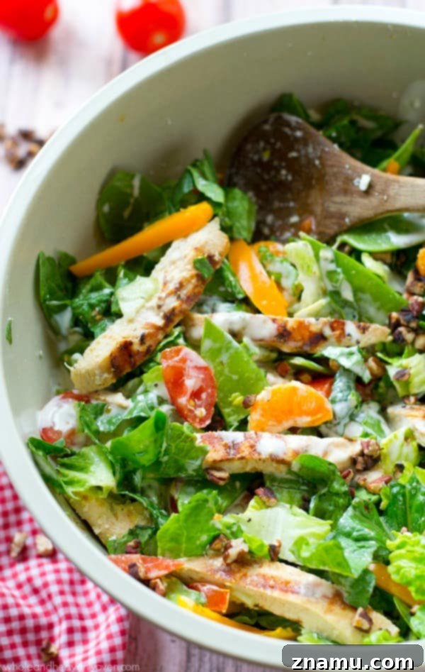 Smoky Ranch Chicken Chop 5 Grilled ranch-marinated chicken, a rainbow of fresh veggies and lots of ranch dressing collide in this simple, flavor-loaded chopped salad. ---soon to be your new favorite summer salad! @WholeHeavenly