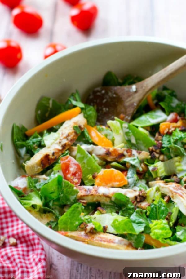Smoky Ranch Chicken Chop 9 Grilled ranch-marinated chicken, a rainbow of fresh veggies and lots of ranch dressing collide in this simple, flavor-loaded chopped salad. ---soon to be your new favorite summer salad! @WholeHeavenly