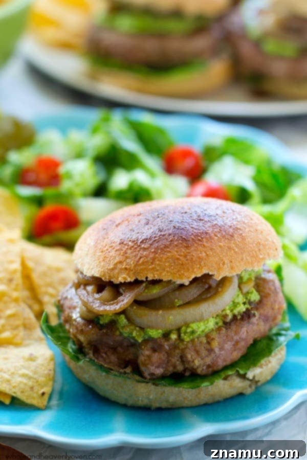 Turkey Burgers with Creamy Feta Spinach and Balsamic Glazed Onions 8 How to make the best juicy turkey burgers for your next gathering.