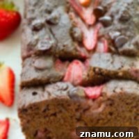 Decadent Double Chocolate Strawberry Banana Loaf 8 Double Chocolate Strawberry Banana Bread
