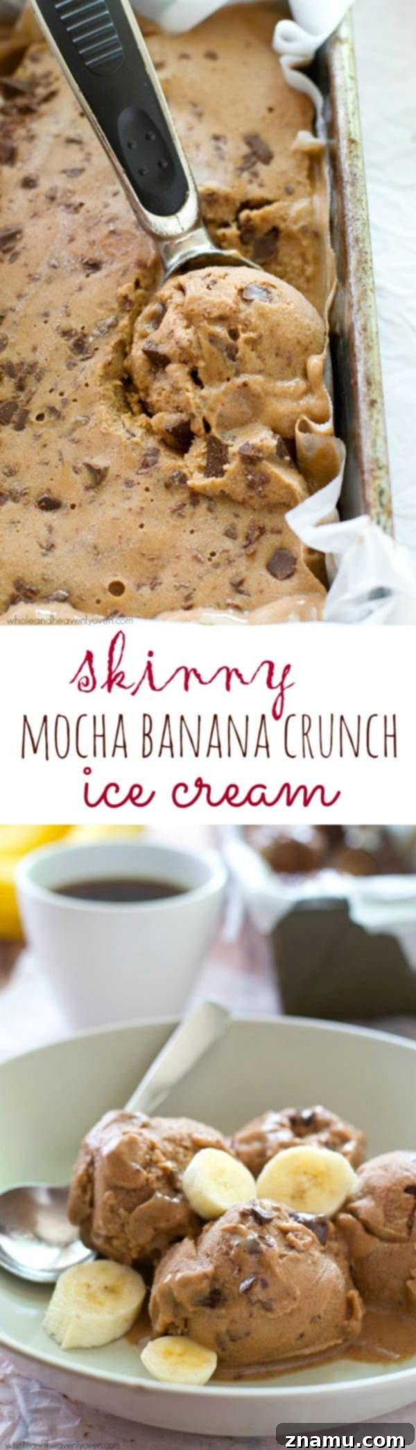 Light Mocha Banana Crunch Bliss 7 A large serving of mocha banana crunch ice cream, emphasizing its generous portion.