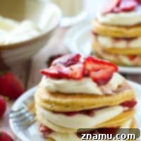 Cloud-High Strawberry Pancakes 8 Strawberry Shortcake Pancake Towers