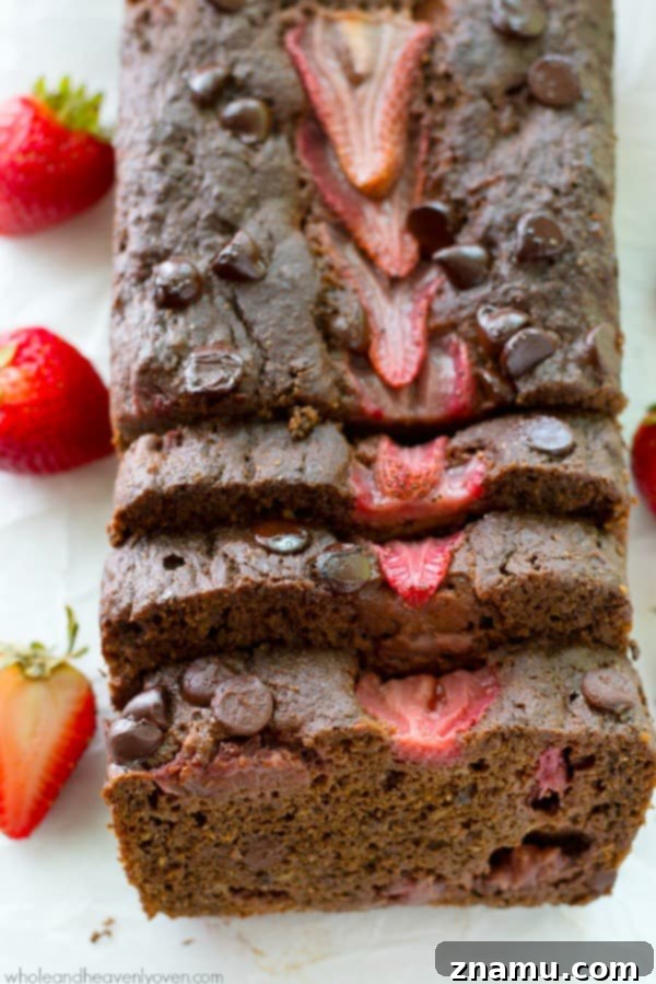 Cloud-High Strawberry Pancakes 9 Double Chocolate Strawberry Banana Bread - A decadent combination of chocolate and juicy strawberries in moist banana bread.