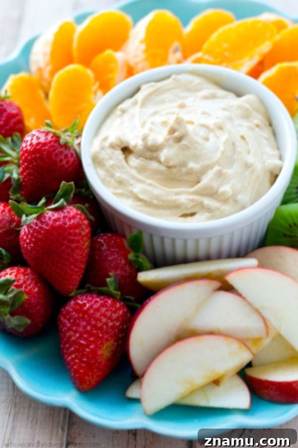 No-Bake 5-Minute Peanut Butter Cheesecake Dip 3 Peanut Butter Cheesecake Dip ready to be served