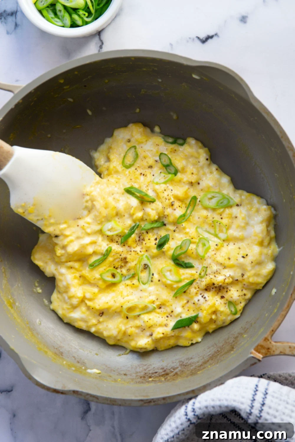 Velvety Scrambled Eggs 2 Learn all the secrets to making perfectly creamy scrambled eggs with this simple recipe and a few easy techniques!