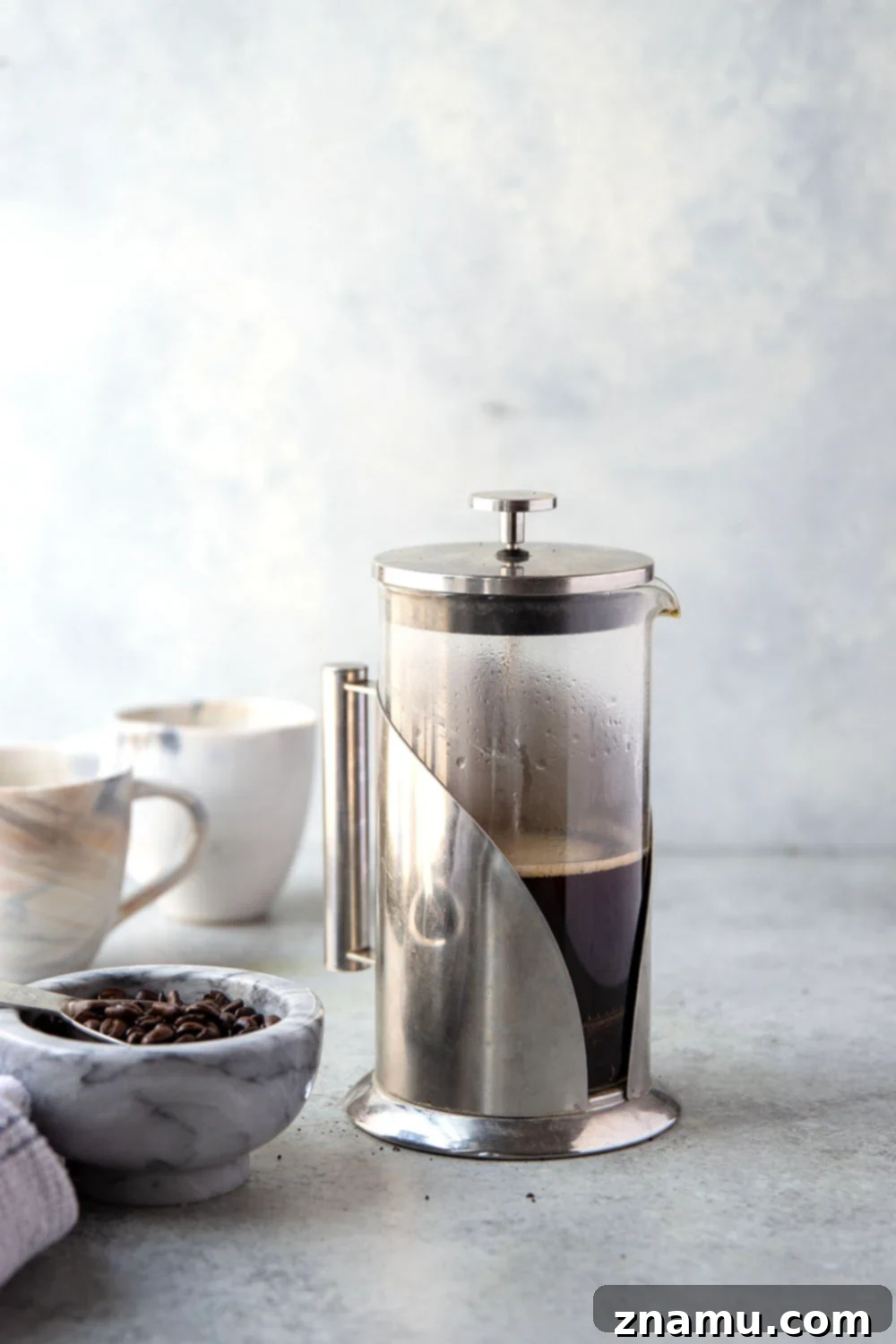 Mastering French Press Coffee 2 Learn how to make the best cup of French press coffee with this simple step-by-step guide! Perfect for a single-serve coffee and an easy part of your morning routine.