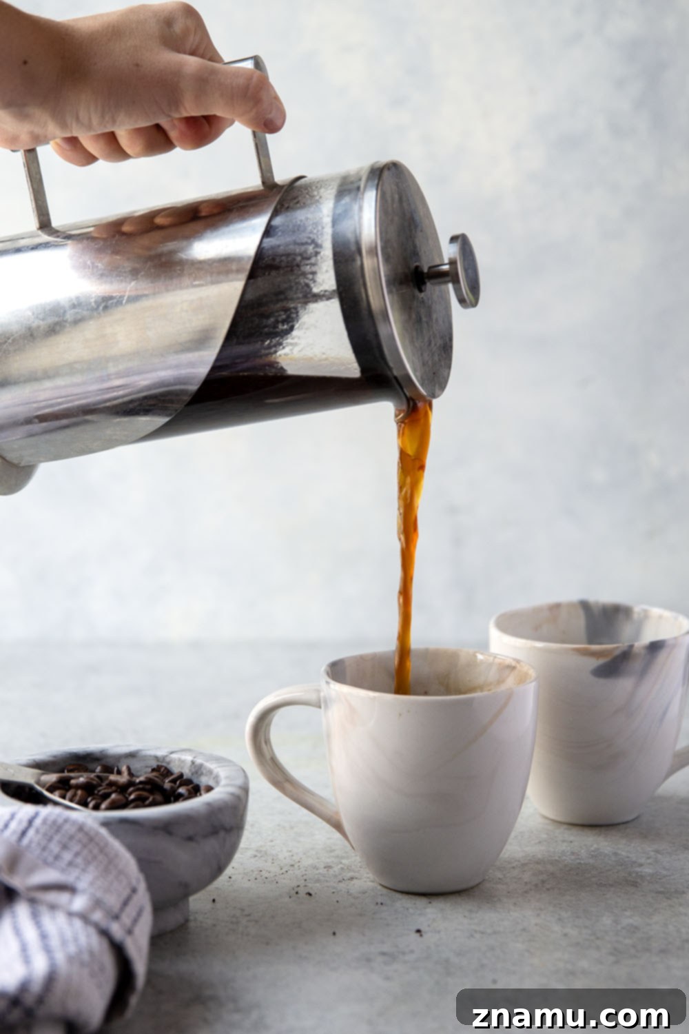 Mastering French Press Coffee 5 Learn how to make the best cup of French press coffee with this simple step-by-step guide! Perfect for a single-serve coffee and an easy part of your morning routine.