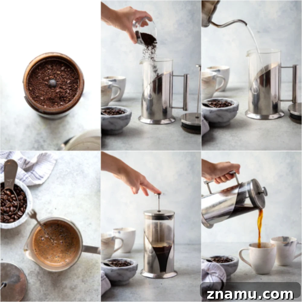 Mastering French Press Coffee 6 Learn how to make the best cup of French press coffee with this simple step-by-step guide! Perfect for a single-serve coffee and an easy part of your morning routine.
