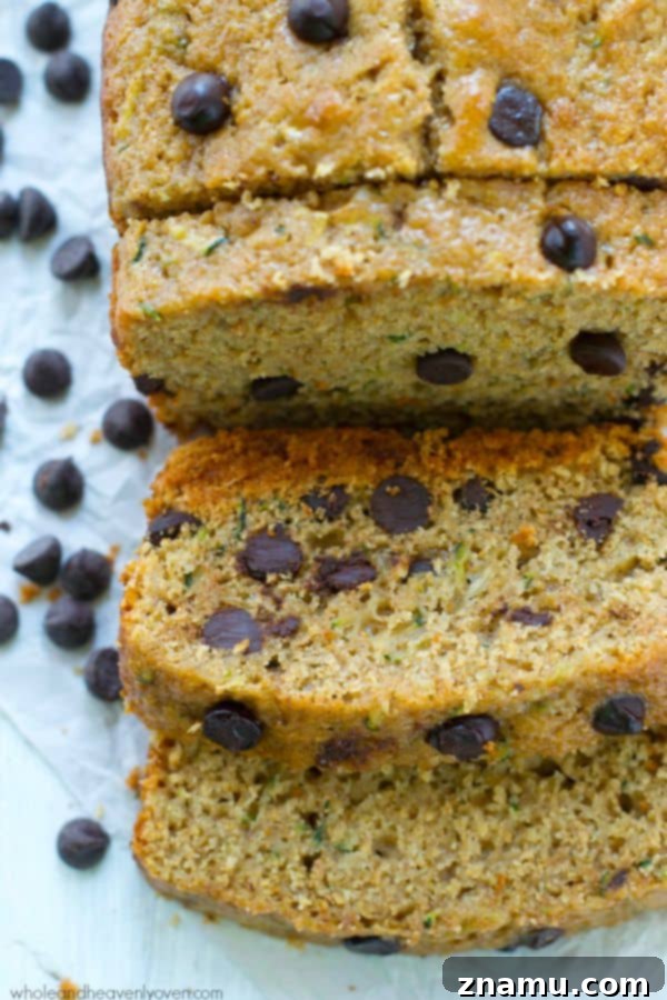Glazed Zucchini Banana Muffins 11 Moist dark chocolate chip zucchini bread with a healthy twist