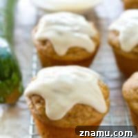 Glazed Zucchini Bread Banana Muffins