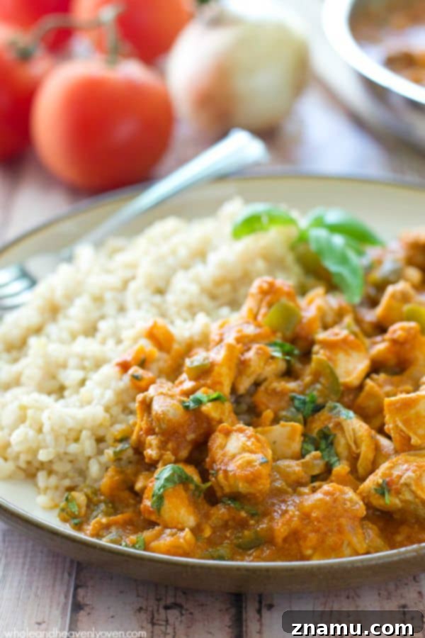 Signature Restaurant Chicken Tikka Masala 2 Chicken thighs are marinated in a flavorful, spiced yogurt marinade, then grilled and thrown into an incredible made-from-scratch tikki masala tomato sauce.---Serve with rice for a winner weeknight dinner! @WholeHeavenly
