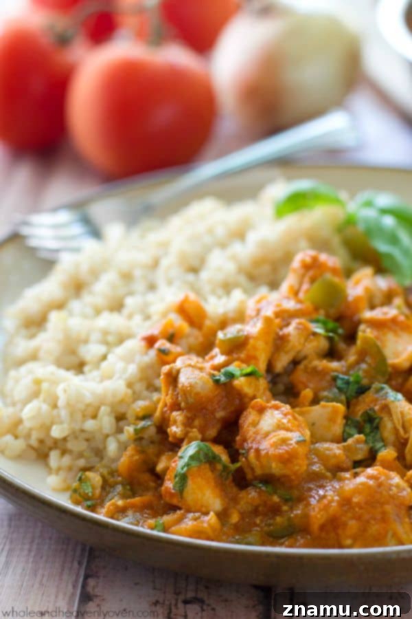 Signature Restaurant Chicken Tikka Masala 5 Chicken thighs are marinated in a flavorful, spiced yogurt marinade, then grilled and thrown into an incredible made-from-scratch tikki masala tomato sauce.---Serve with rice for a winner weeknight dinner! @WholeHeavenly