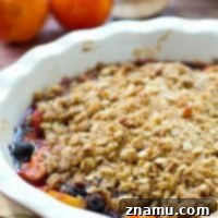 Delicious Peach Blueberry Oatmeal Crumble