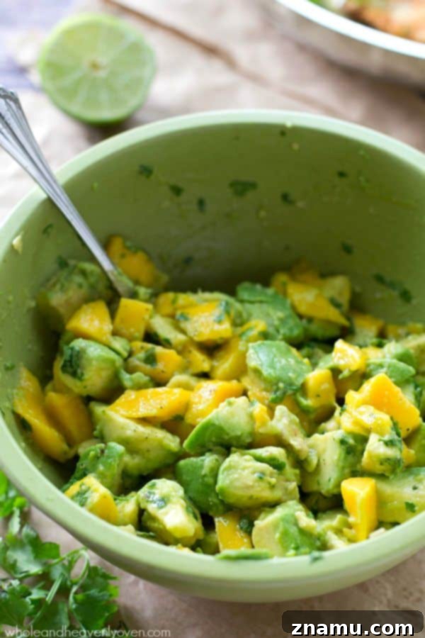 Bayou Blaze Chicken with Tropic Fruit Salsa 6 Delicious Cajun chicken tenders topped with fresh mango avocado salsa and a sprinkle of cilantro