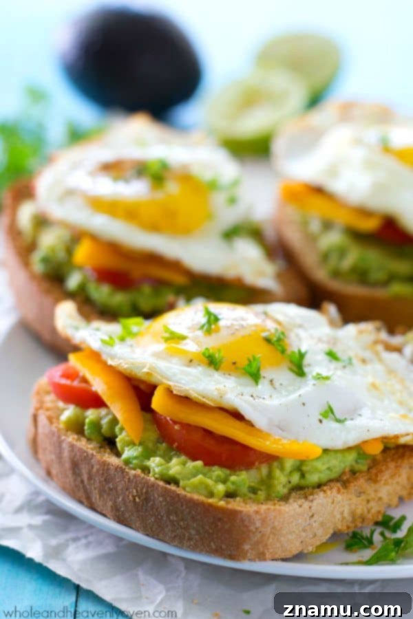 Cali Egg Avocado Toast 8 A vibrant and satisfying California-Style Fried Egg Avocado Toast, featuring a rich avocado spread, fresh vegetables, and a perfectly cooked fried egg.