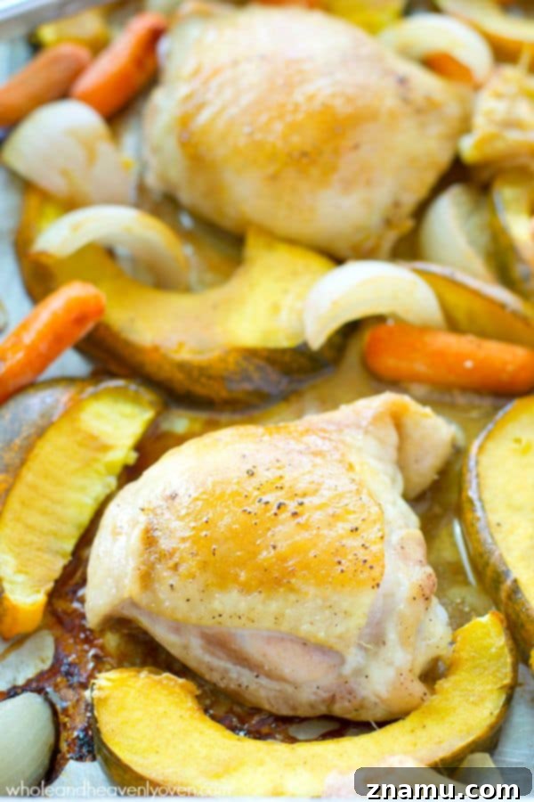 This comforting roast chicken is brushed with an unbelievable maple-mustard sauce and roasted to perfection with fall veggies. @WholeHeavenly