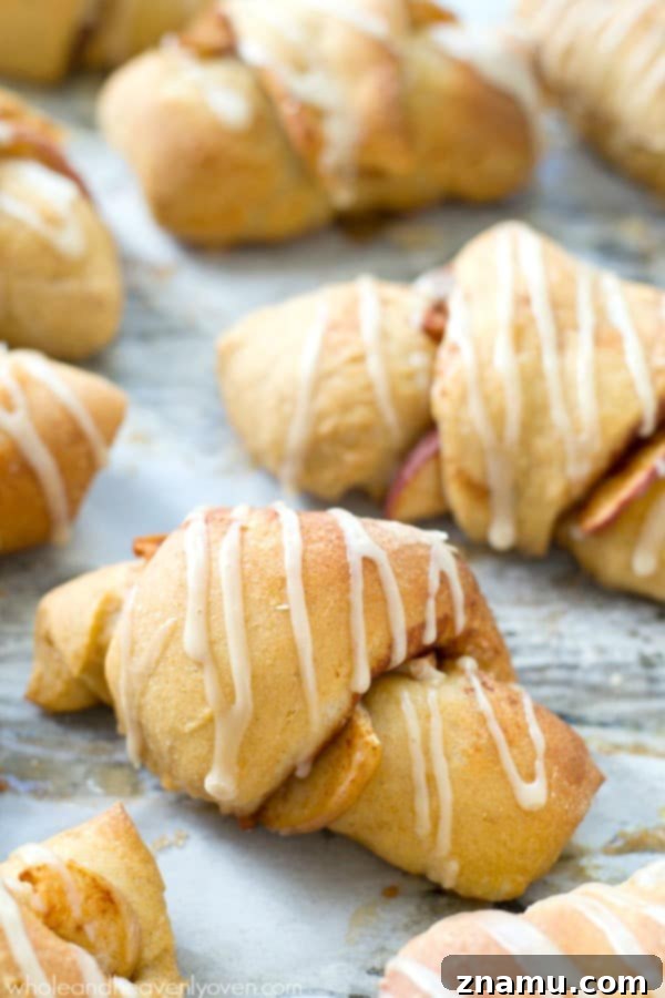 Sweet Glazed Apple Pie Crescents 2 Pillow-soft Glazed Apple Pie Crescent Rolls, a perfect fall brunch treat