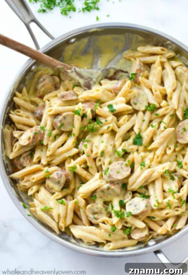 Harvest Pumpkin & Sausage Penne Alfredo 2 Creamy Pumpkin Sausage Alfredo Penne Pasta