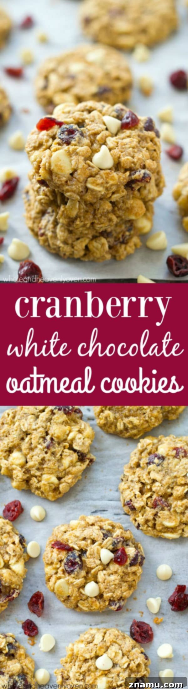 Crimson & Cream Oatmeal Cookie Bliss 8 Assortment of Cranberry White Chocolate Oatmeal Cookies on a decorative plate