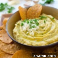 Richly Herbed Hummus with Roasted Garlic and Three Cheeses 10 A trio of cheeses, homemade roasted garlic, and fresh herbs star in this super-easy and unbelievably smooth hummus.---It's the perfect dip for any holiday appetizer table!