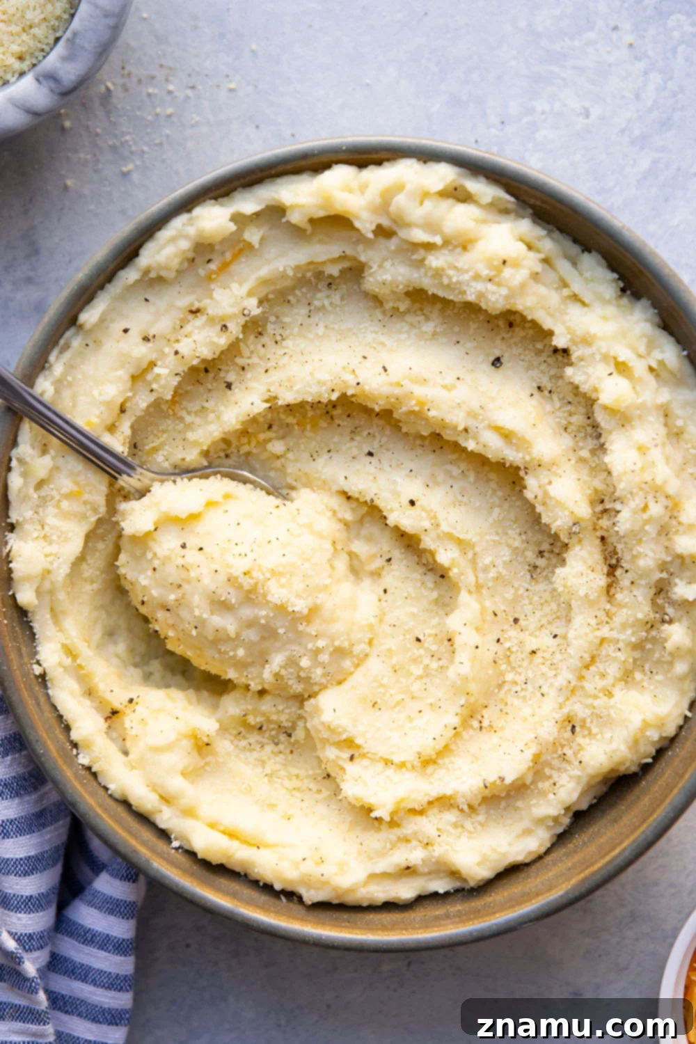 Decadent Slow Cooker Three Cheese Mashed Potatoes 2 Made completely in the crockpot and packed with a triple whammy of cheese, these three cheese mashed potatoes are perfectly creamy and the easiest side dish!