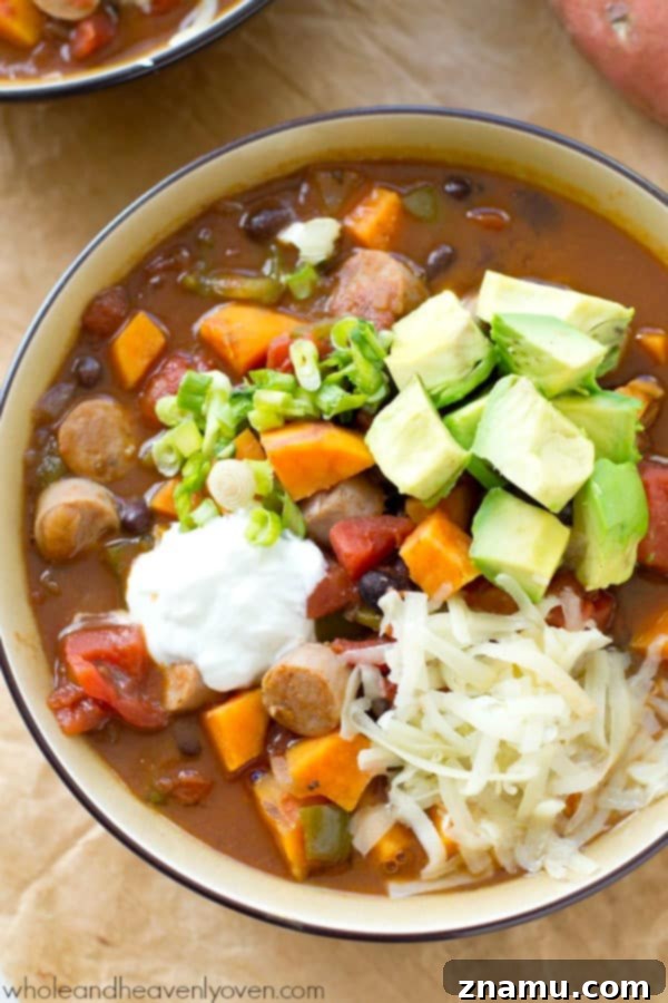 Creamy Turkey Wild Rice Revival 10 Hearty crockpot sweet potato sausage chili, easy dinner