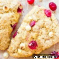 Indulgent White Chocolate Cranberry Scones 8 White Chocolate Cranberry Bliss Scones