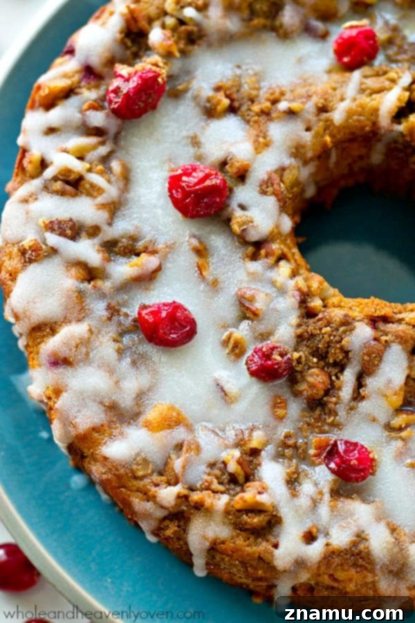Cranberry Cheesecake Ripple Coffee Cake 7 Swirled with a luscious cheesecake filling and topped with streusel and lots of glaze, this cranberry cheesecake swirl coffee cake is the ultimately impressive holiday breakfast! @WholeHeavenly
