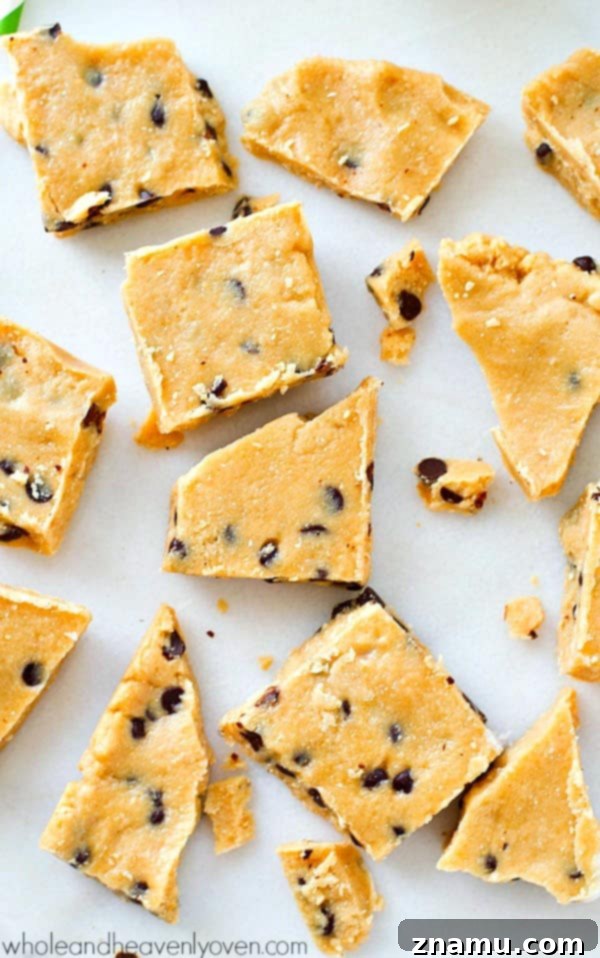 Coconut-Infused Eggnog Sugar Cookie Cut-Outs 12 Made completely in the food processor and both sugar AND butter-free, this cookie dough bark is an easier and healthier holiday dessert option.---it's seriously so addicting!
