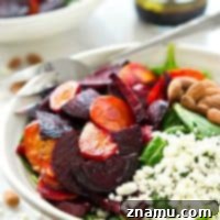 Vibrant Maple Roasted Root and Spinach Salad 9 Maple-Roasted Beet and Carrot Spinach Salad