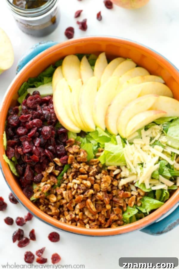 Vibrant Maple Roasted Root and Spinach Salad 10 Loaded with crisp apples, homemade candied pecans, a tangy maple balsamic dressing, and tons of other fall goodness, this bistro fall salad is the ultimate way to celebrate the season!