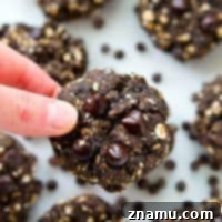 Healthy double chocolate breakfast cookies