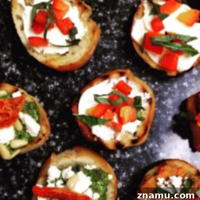 Sizzling Starts: My Culinary School Debut 20 Roasted Red Pepper Goat Cheese Bruschetta